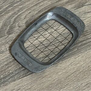 Vintage Metal French Fry Cutter Wire Grid Press Kitchen Tool Primitive